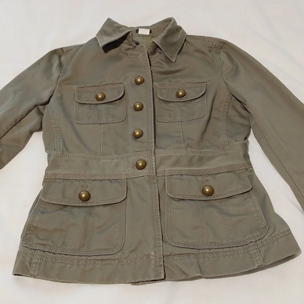 J. Crew Womans Utility/Field Jacket.‎ Light olive green. Sz XS. Excellent cond.